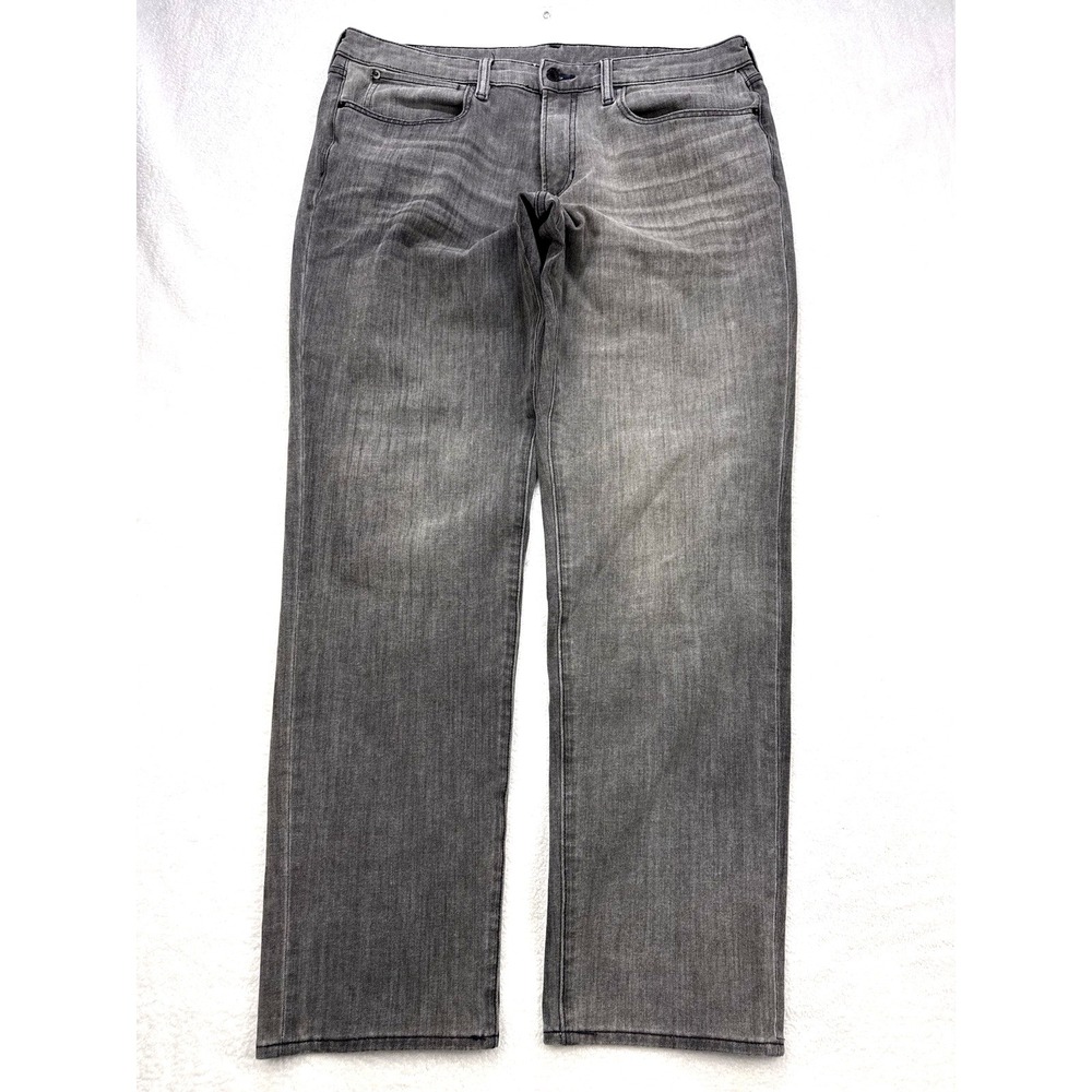 Bonobos Jeans Men 36x32 (Altered)‎ Gray Straight Stretcch Distress Whisker Denim